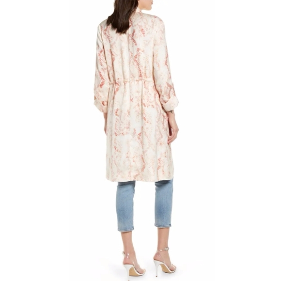 Anthropologie Heather Snake Print Trench Coat M - Picture 11 of 15